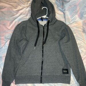 Calvin Klein Gray Zip Up Sweater